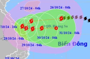 B.ão Trami gi.ật cấp 14 đang lao nhanh vào vùng biển Trung Trung Bộ