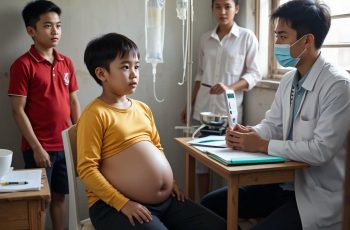 Hưng, cậu bé nhỏ nhắn, năm nay vừa tròn tám tuổi, sống cùng mẹ ở một vùng núi heo hút thuộc tỉnh Nghệ An