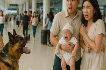 Báo động toàn sân bay vì chó nghiệp vụ sủa dữ dội vào đứa bé sơ sinh – cảnh sát lập tức bao vây …
