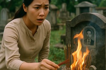 Thăm mộ chồng trước ngày đi bước nữa, người phụ nữ vừa thắp được nén nhang thì thấy mộ tự bốc cháy ngùn ngụt