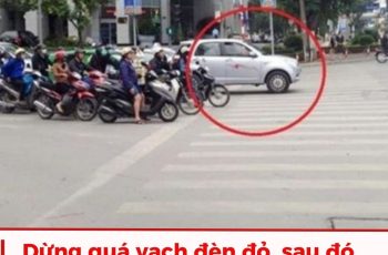 Dừng quá vạch đèn đỏ, sau đó lùi xe lại để đỗ đúng vạch có bị ph:ạt lỗi vượt đèn đỏ không?