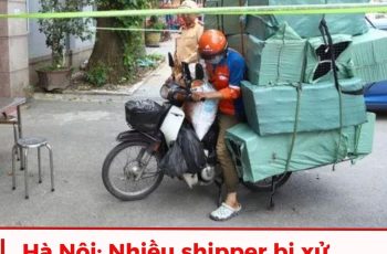 Hà Nội: Nhiều shipper bị xử phạt vì để hàng hóa che khuất biển số