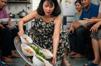 Mẹ kế lấy tiền đền bù đất của bố tôi cho con riêng, tôi tức mình hất đổ mâm cơm chiều
