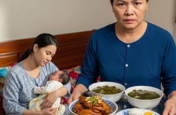 Con dâu ở cữ bị mẹ chồng cho ăn đồ thiu, màn xử trí cao tay của thông gia khiến bà lăn đùng ra giả vờ khóc