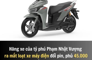 Hãng xe của tỷ phú Phạm Nhật Vượng ra mắt loạt xe máy điện đổi pin, phủ 45.000 tủ đổi pin khắp cả nước ngay quý I Hãng xe của tỷ phú Phạm Nhật Vượng ra mắt loạt xe máy điện đổi pin, phủ 45.000 tủ đổi pin khắp cả nước ngay quý I